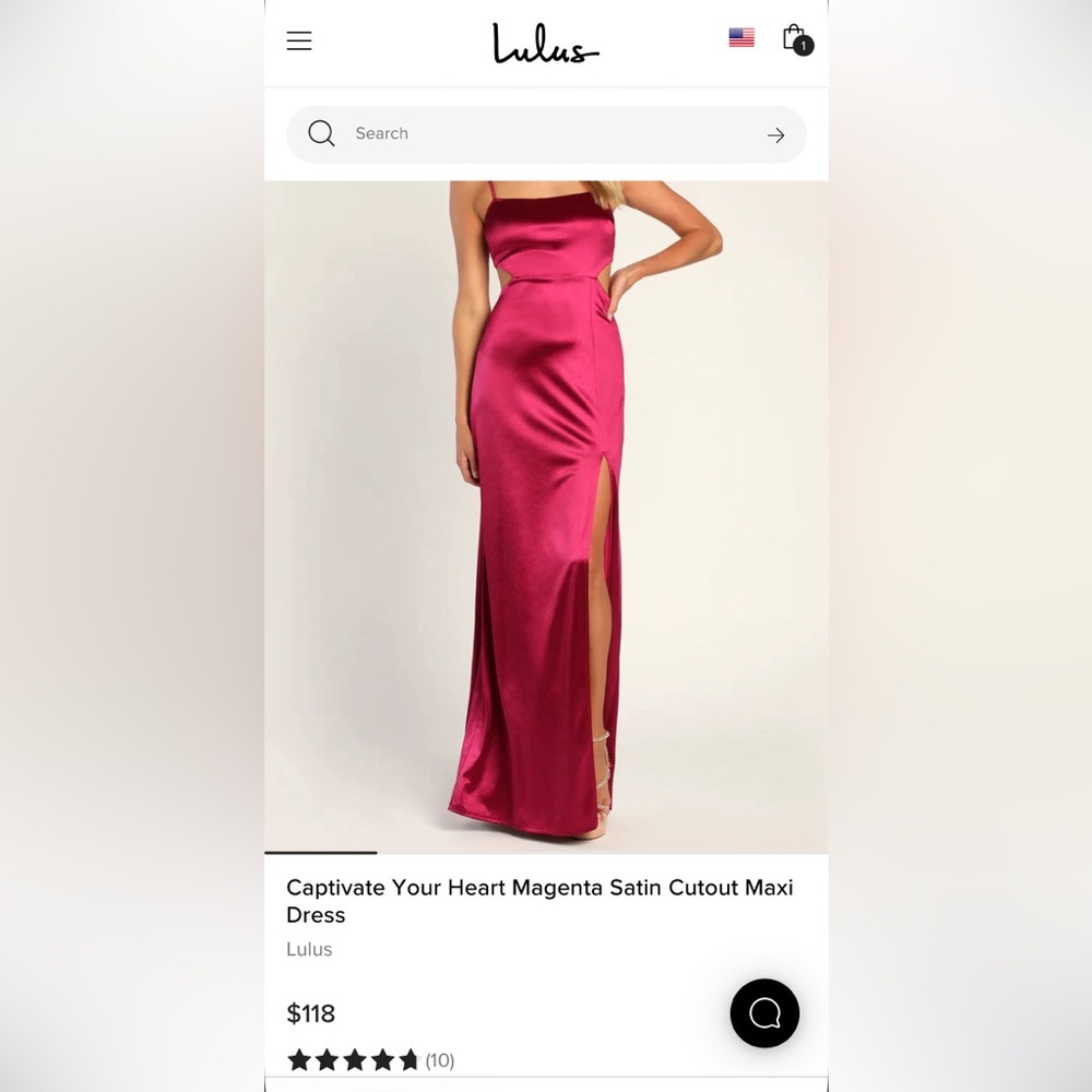 Captivate Your Heart Magenta Satin Cutout Maxi Dress from Lulus